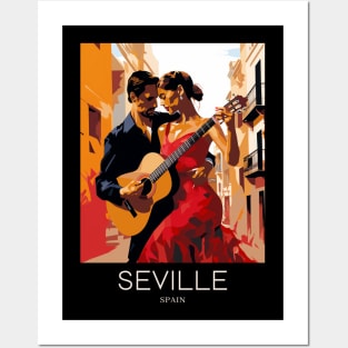 A Pop Art Travel Print of Seville - Spain Posters and Art